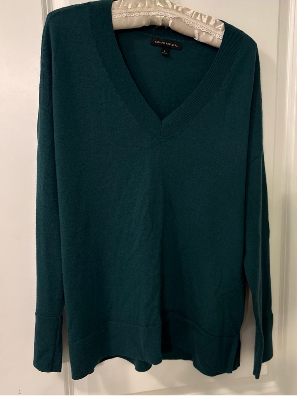 Banana Republic Teal V-Neck Sweater